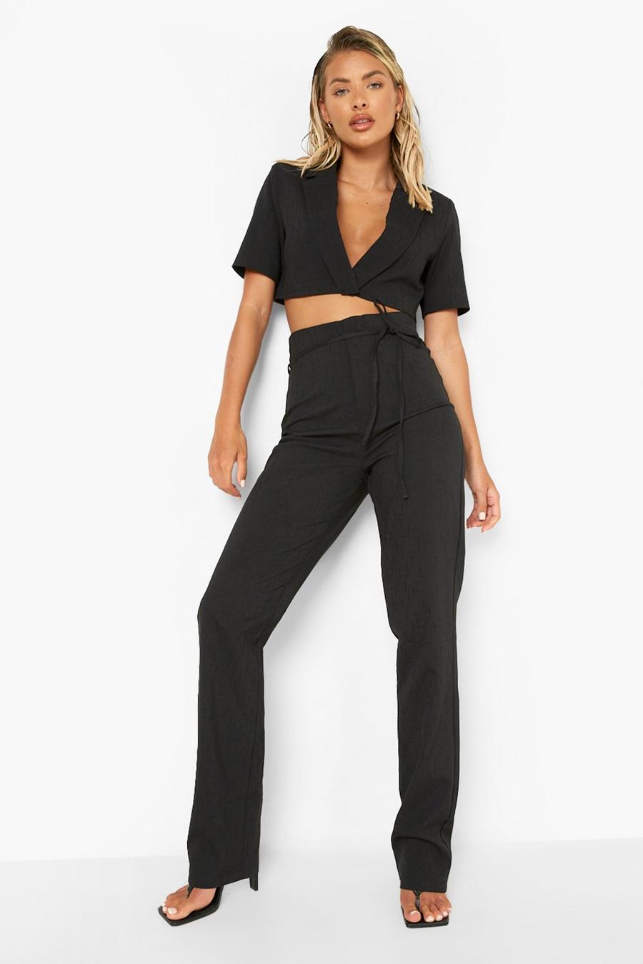 Black Extreme High Waist Trousers image number 1