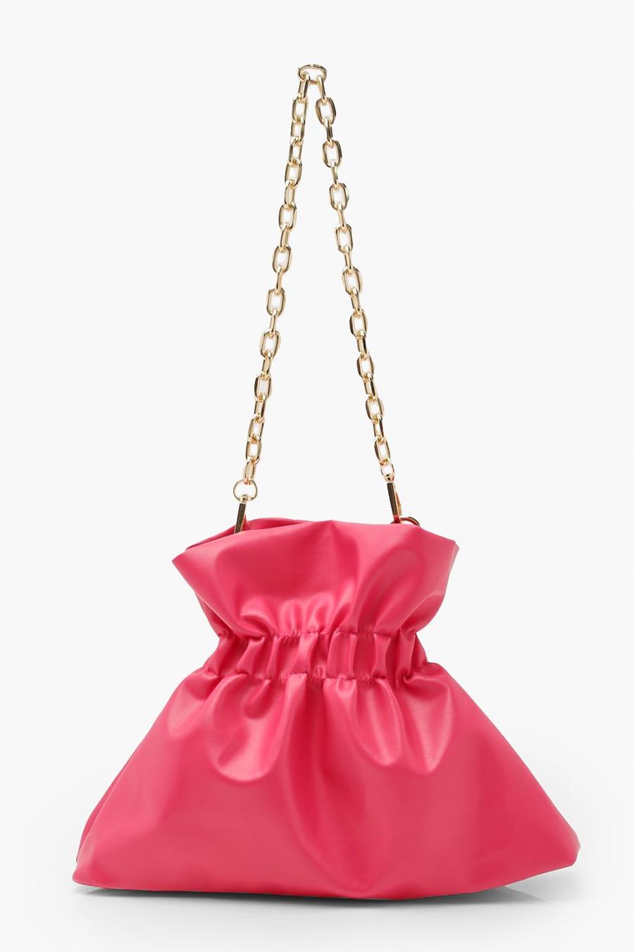 Fuchsia Slouchy Clutch Chain Bag image number 1