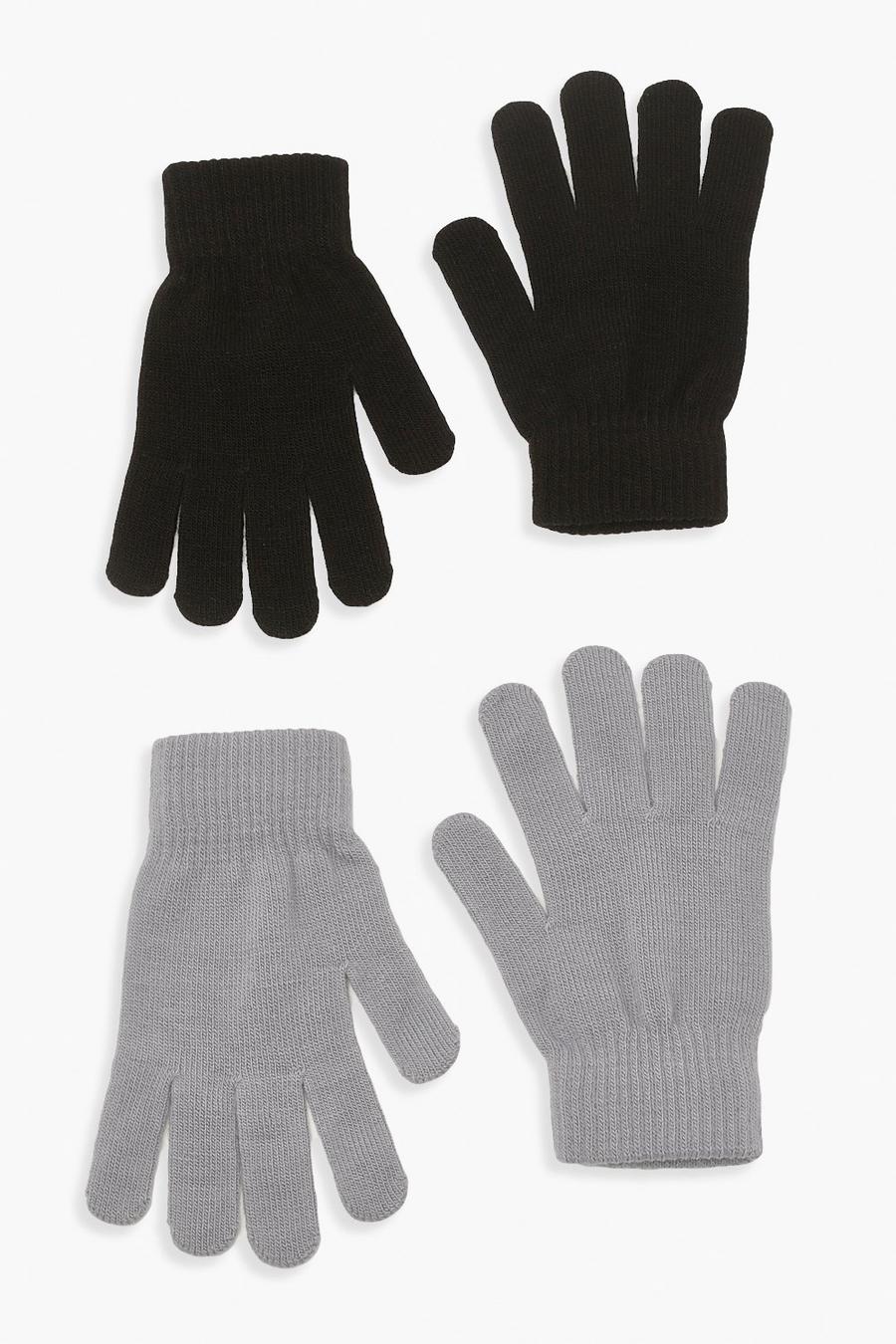 Pack de 2 pares de guantes, Black nero