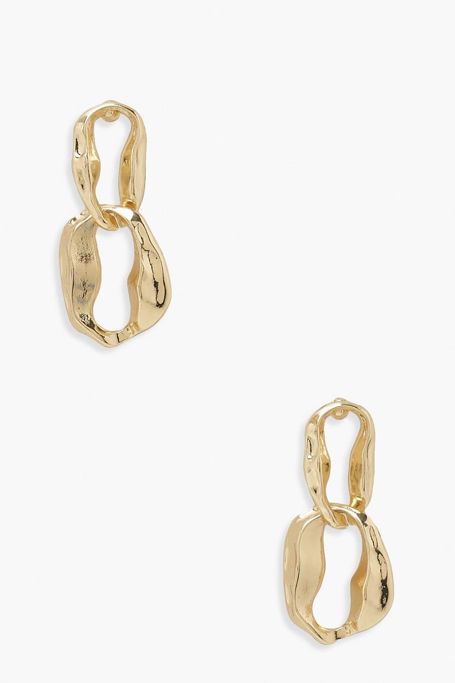 Gold Twisted Drop Loop Earring image number 1