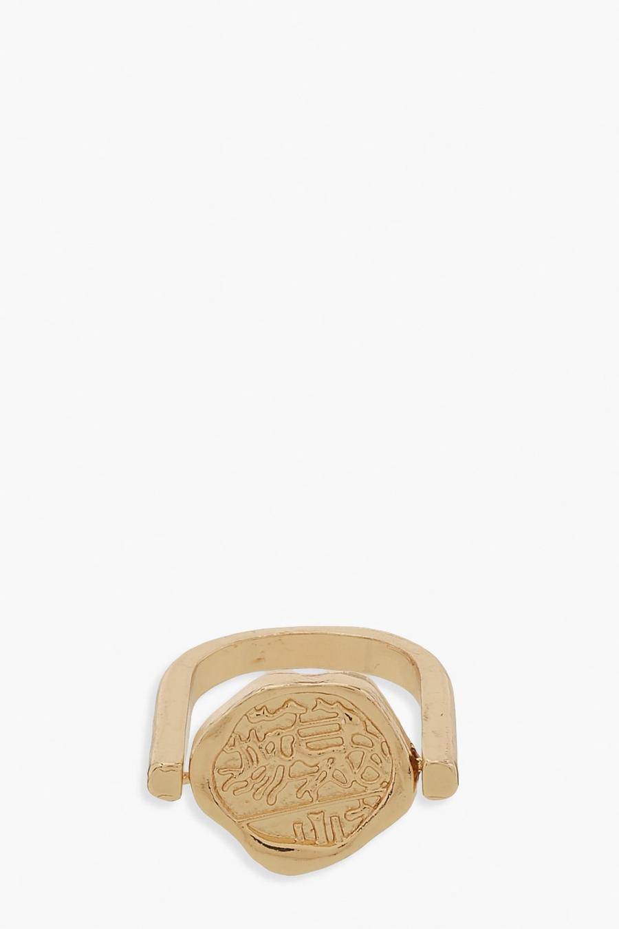 Gold metallic Large Coin Ring