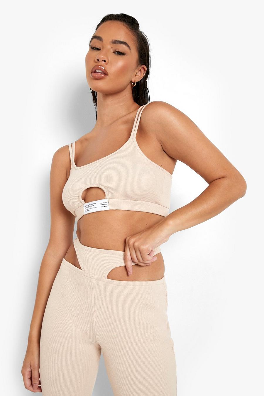 Stone Ribbad crop top med cut-out image number 1