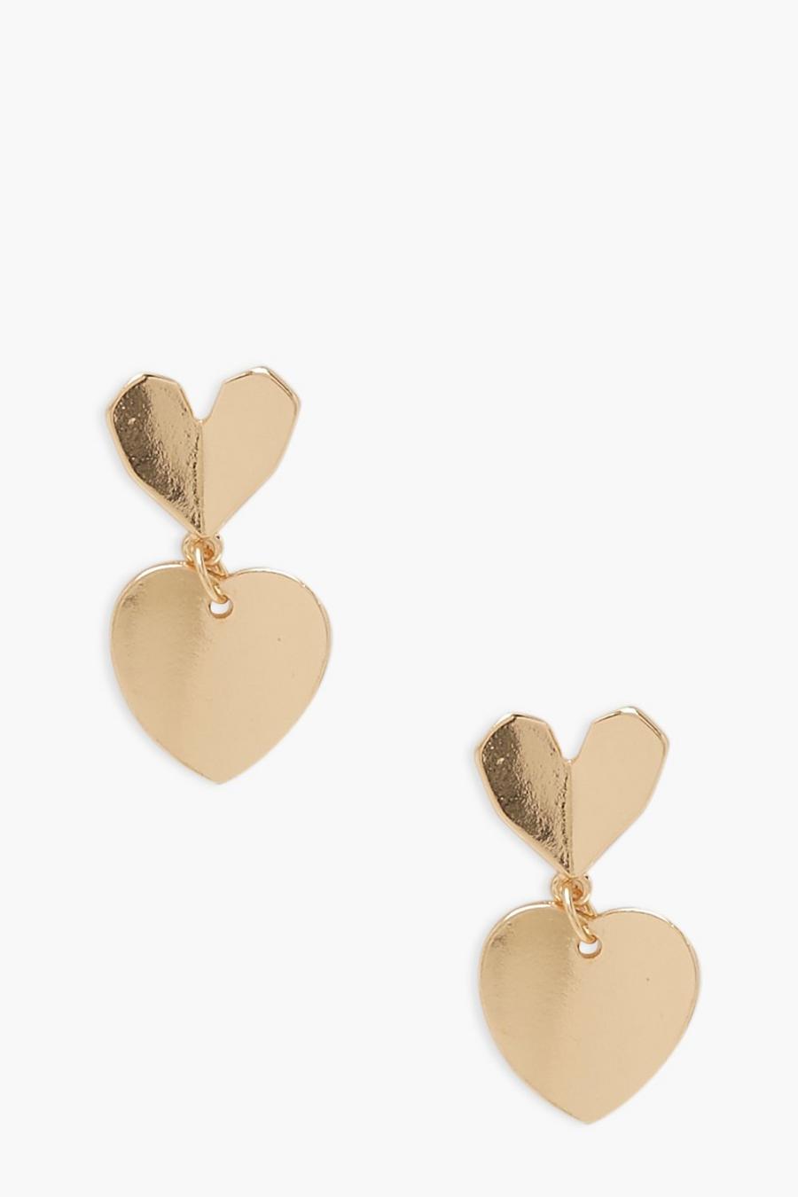 Gold Heart Drop Earring image number 1
