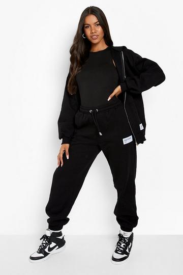 3 Piece Racer Bodysuit Zip Through Tracksuit black