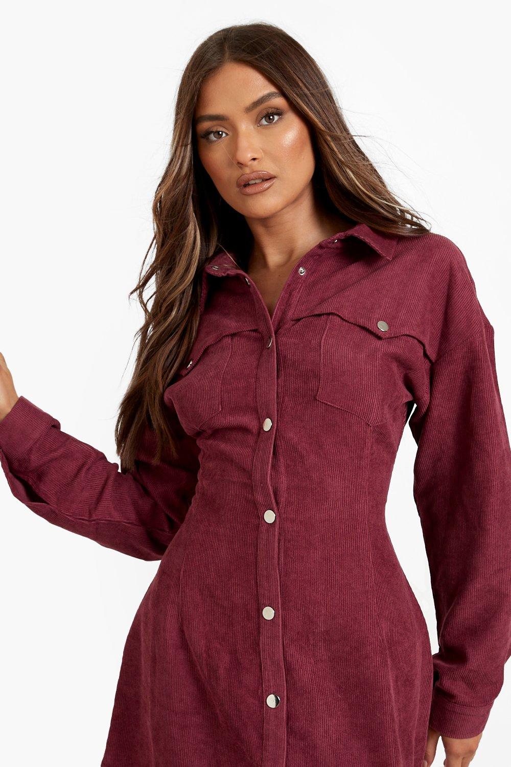 Getailleerde Corduroy Blouse Zak Detail | boohoo