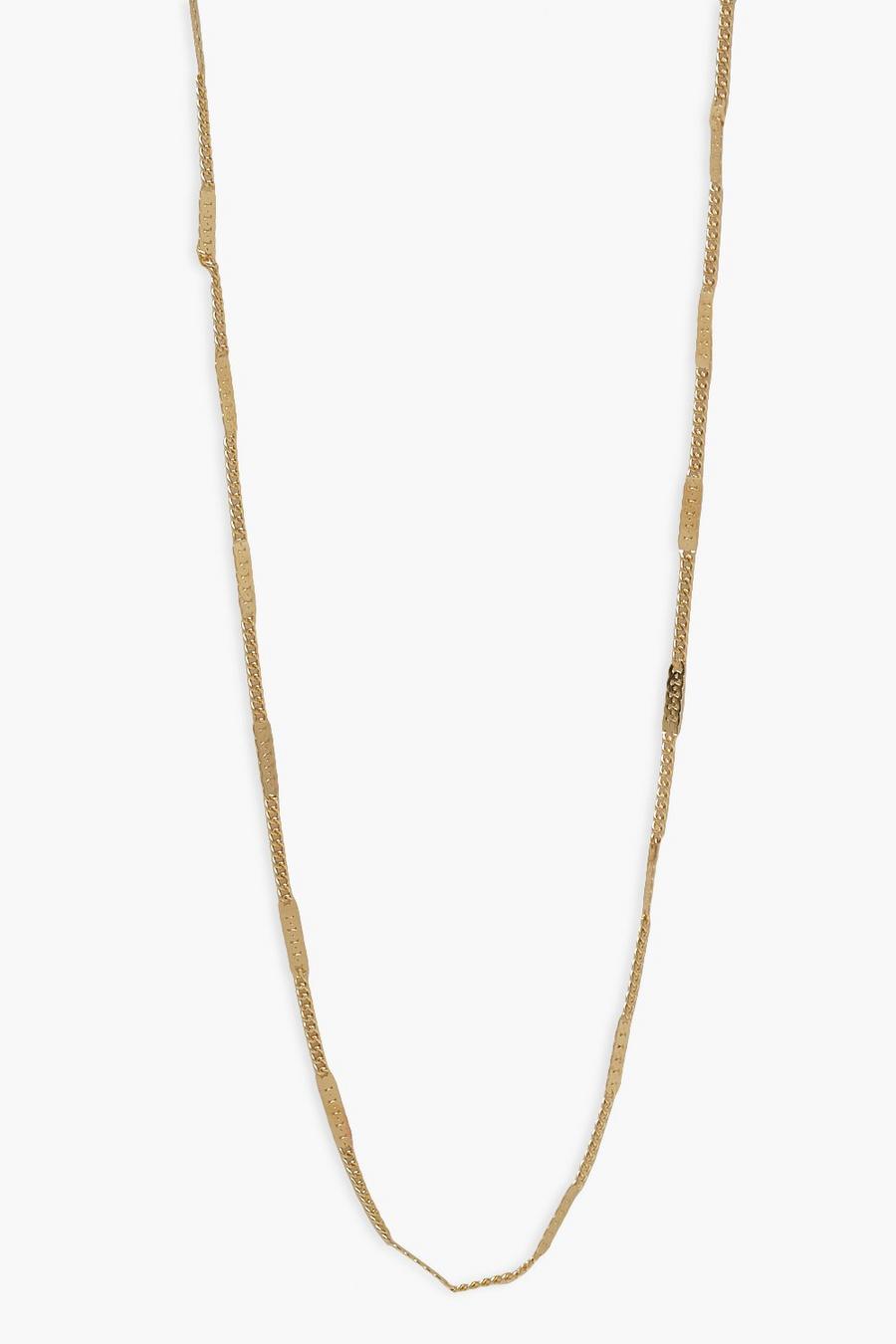 Gold Mini Curb Simple Chain Necklace image number 1