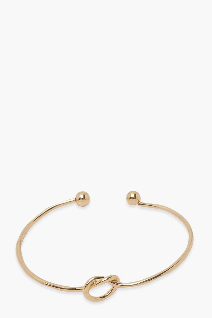 Gold metálicos Knot Front Bangle