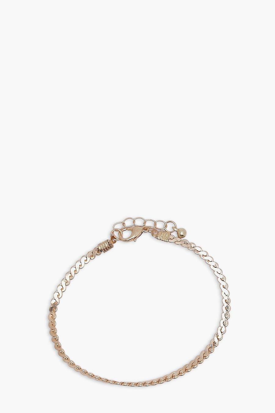 Gold Flat Snake Single Chain Bracelet image number 1