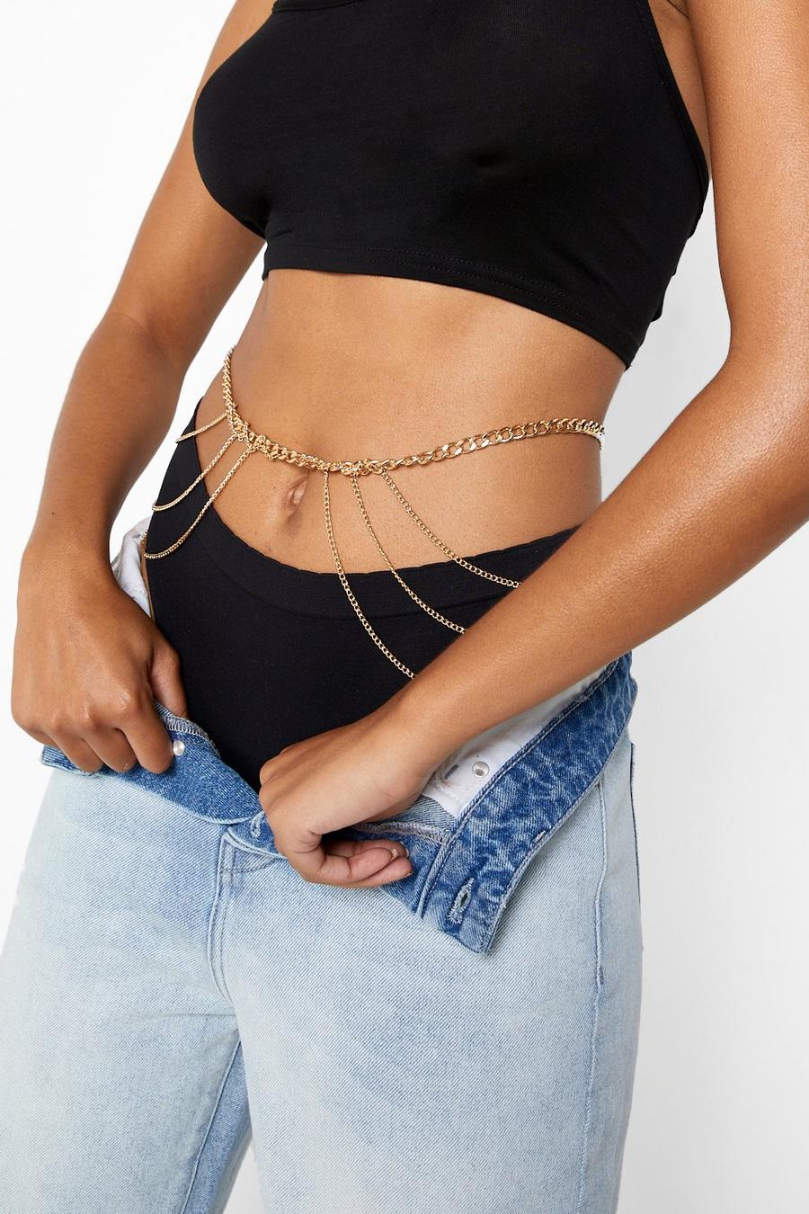 Gold Layered Skirt Belly Chain image number 1