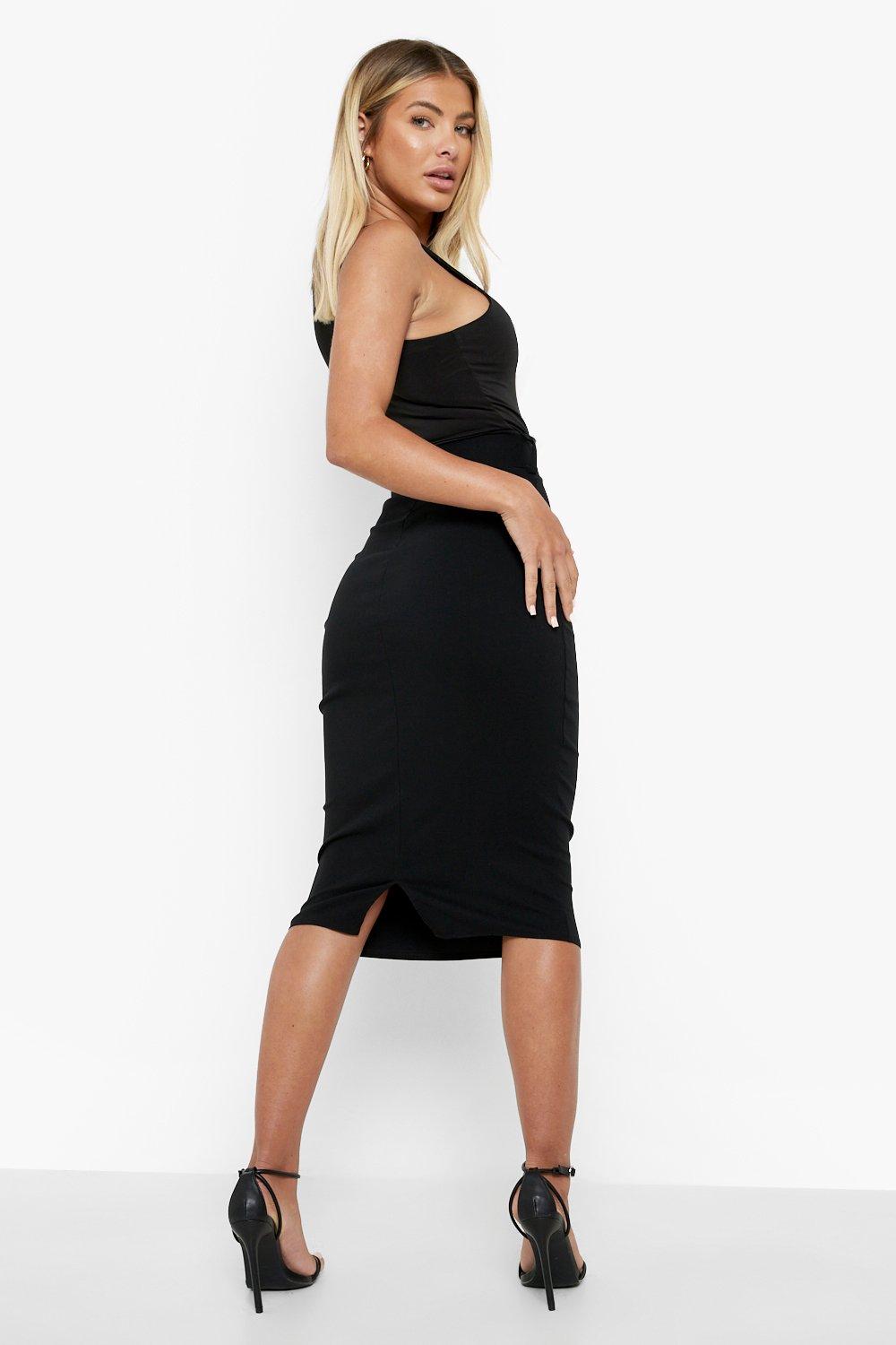 Black midi skirt outlet boohoo