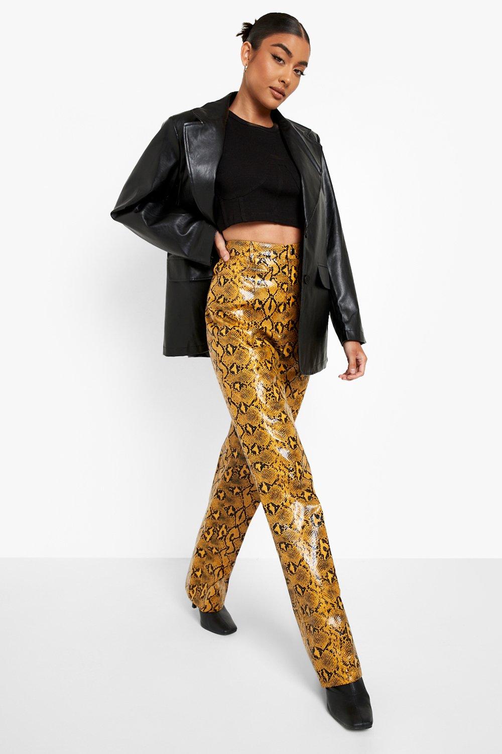 snake leather pants