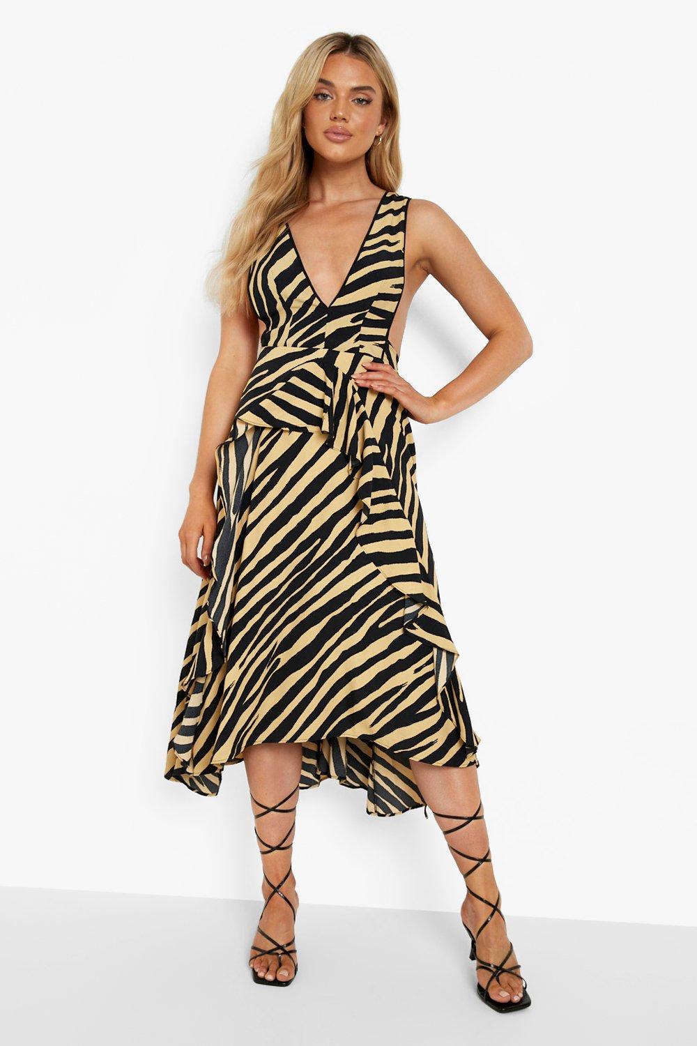 Topshop zebra pinafore clearance dress