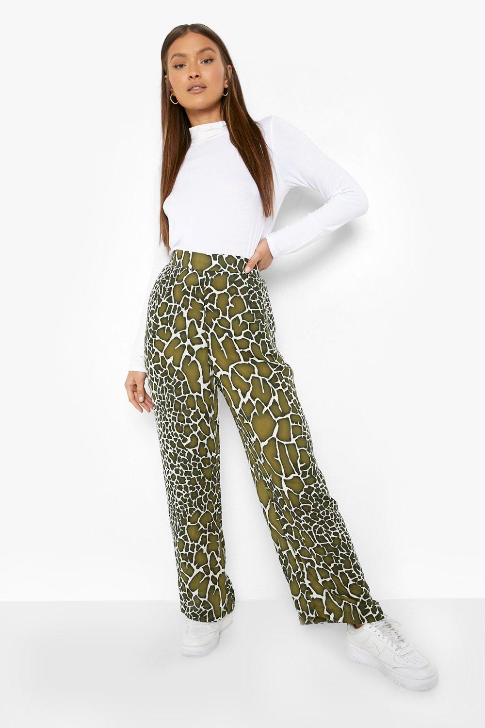 Leopard print sale trousers boohoo