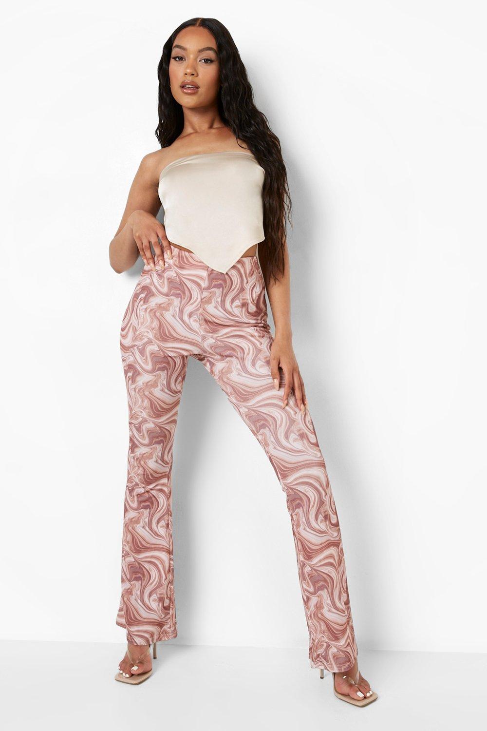 Women's Marble Crepe Flare Trouser