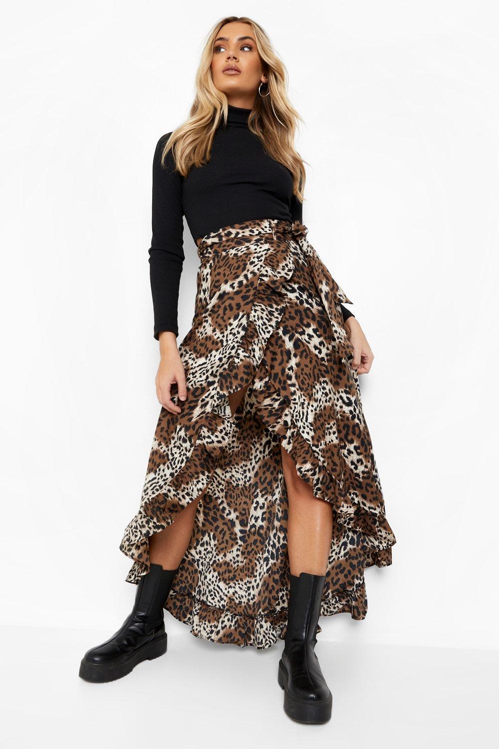 Jupe fashion portefeuille leopard