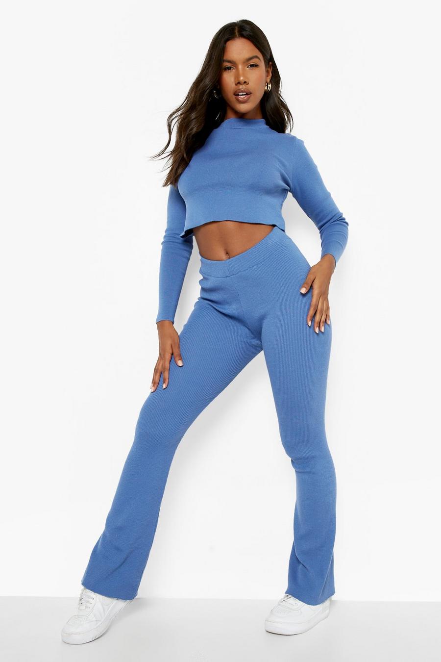 Blue Lace Up Knitted Co-ord image number 1