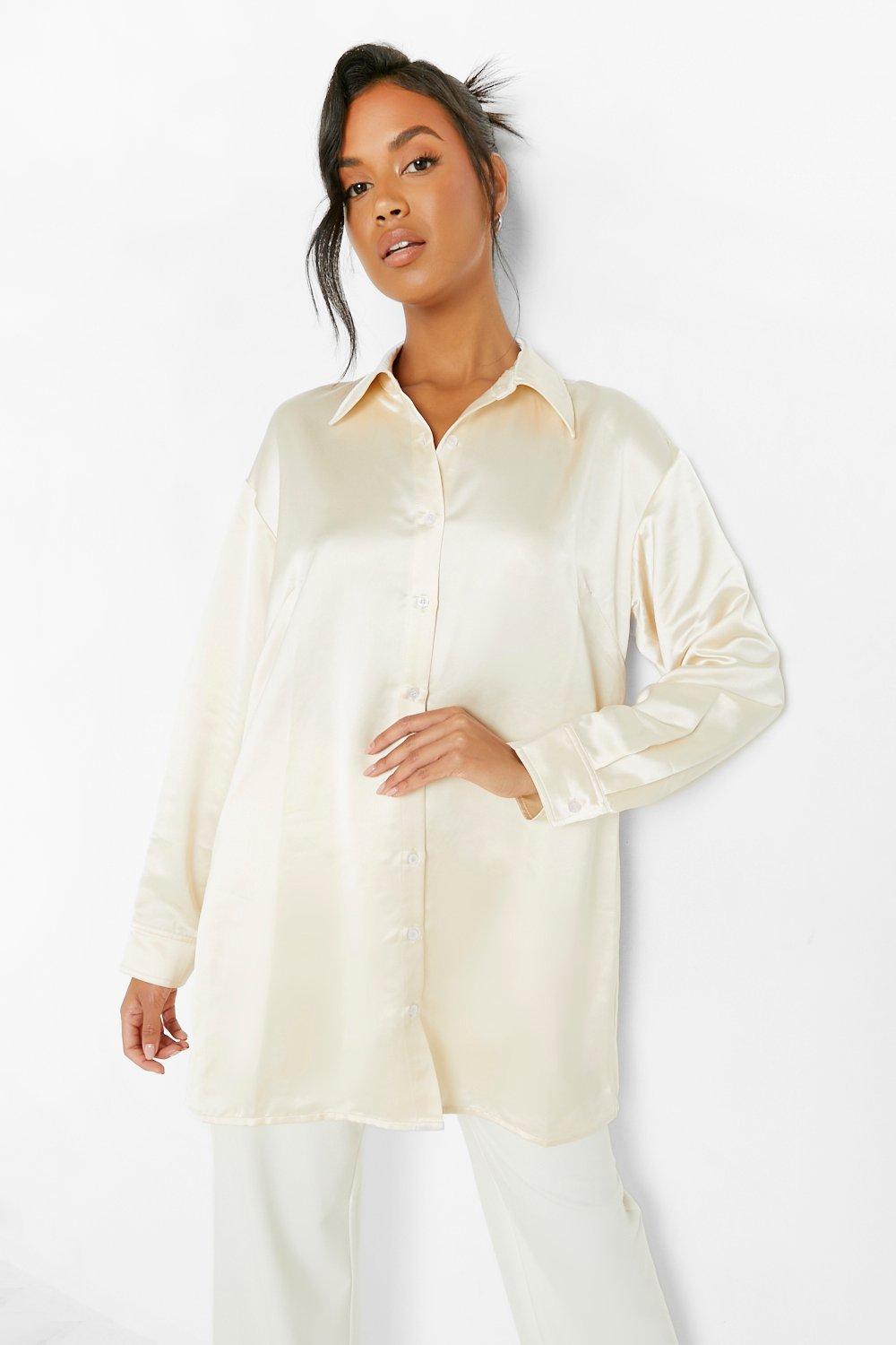 boohoo satin shirt