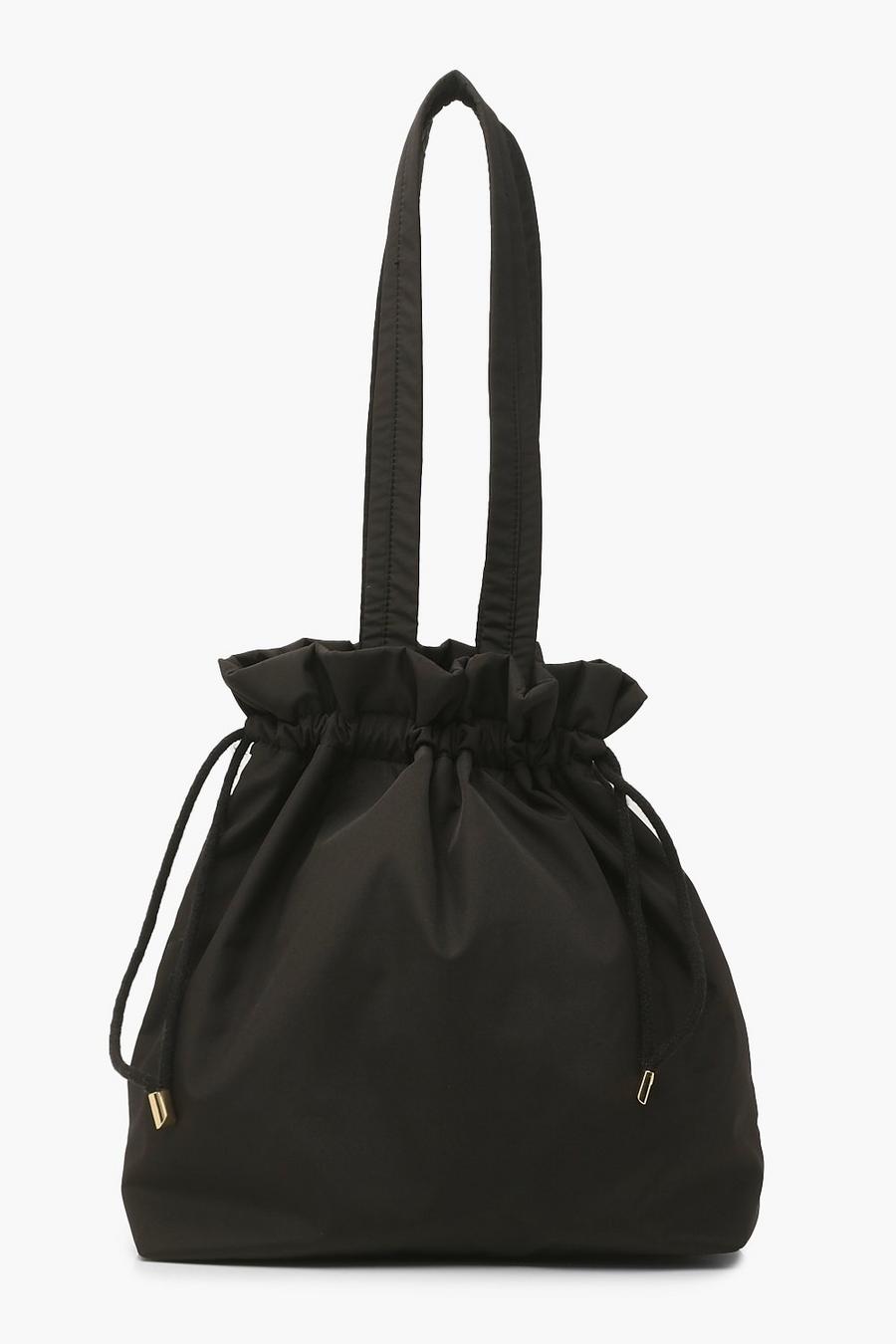 Black Oversized Toggle Tote Shopper Bag image number 1