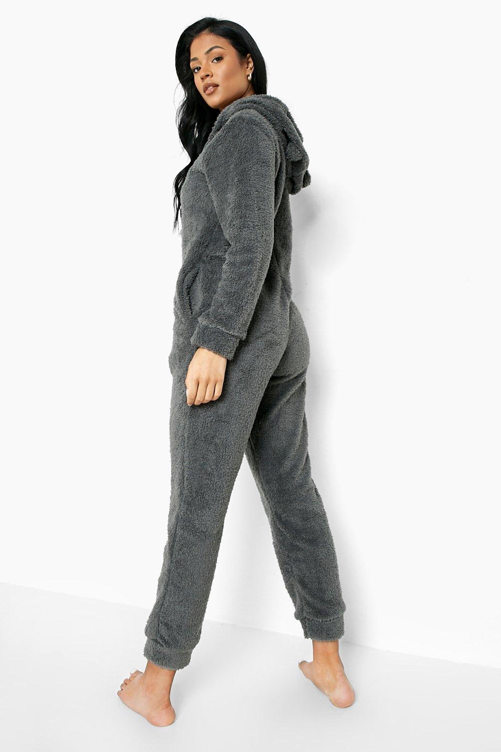 Women s Tall Fluffy Ear Lounge Onesie Boohoo UK