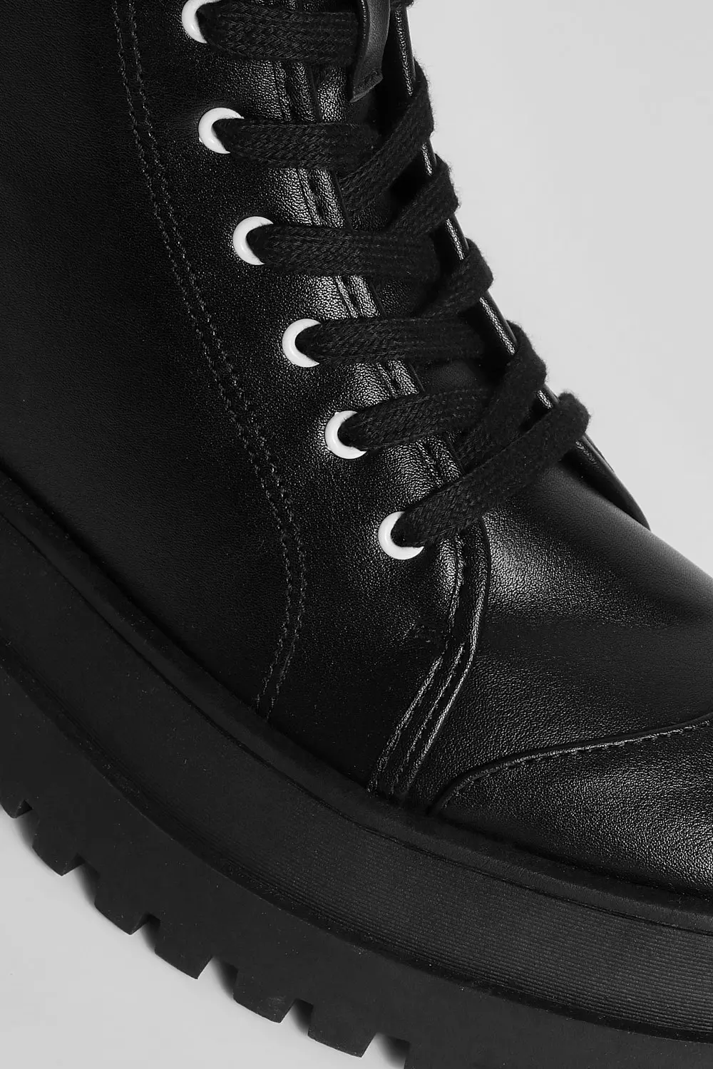 Bronx black leather chunky sole best sale hiker boots