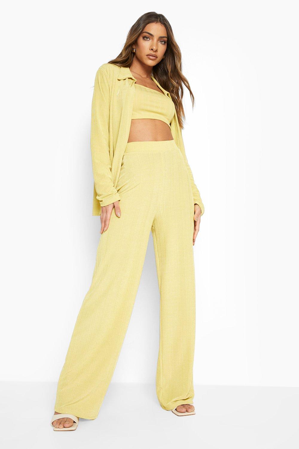 Boohoo yellow trousers sale