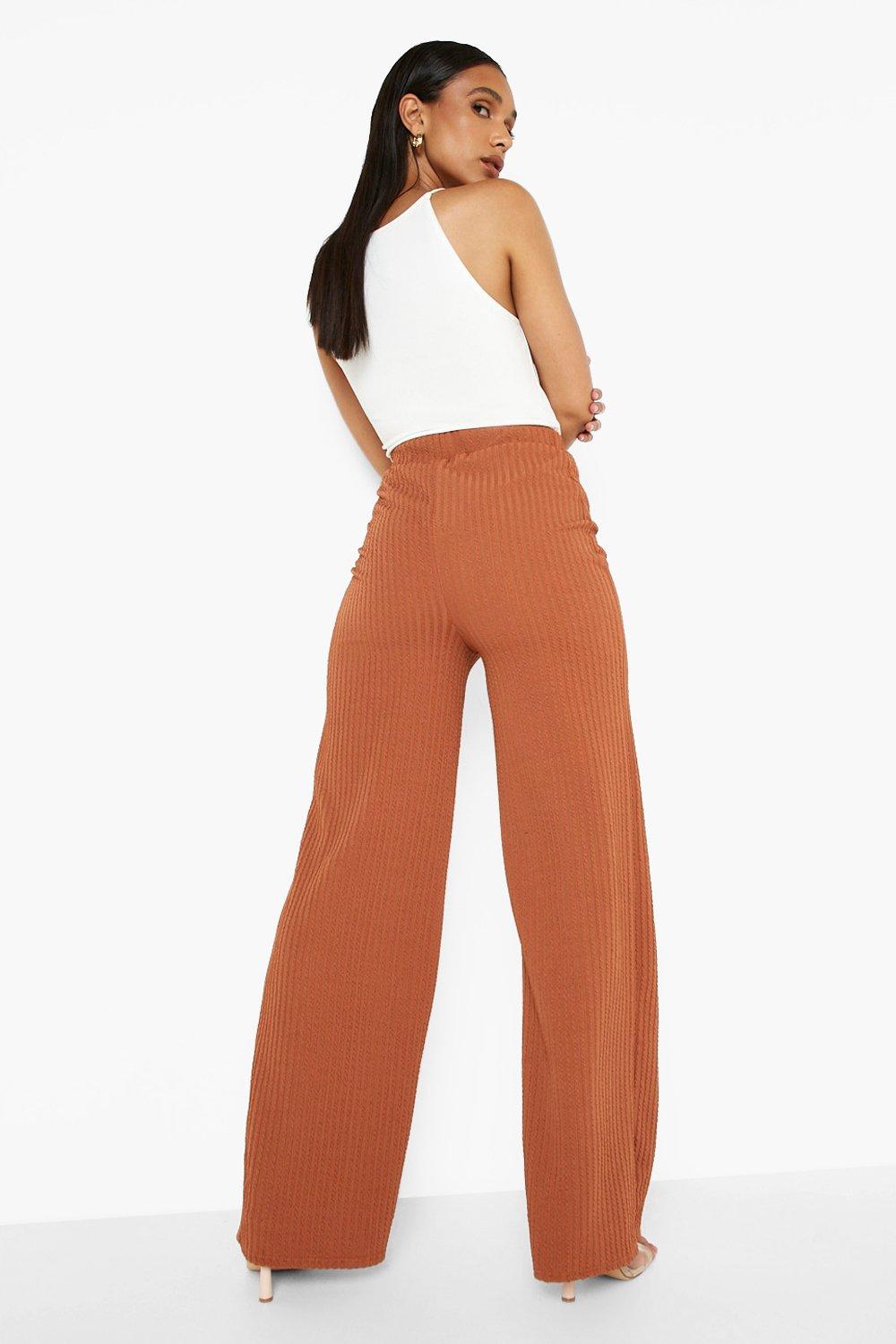Recycled Pointelle Rib Wide Leg Pants