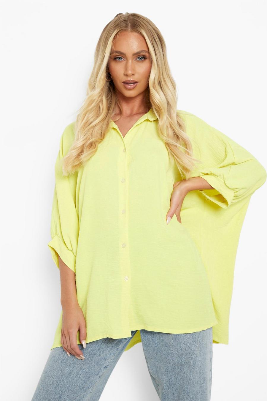 Chemise à manches bouffantes oversize, Lime image number 1