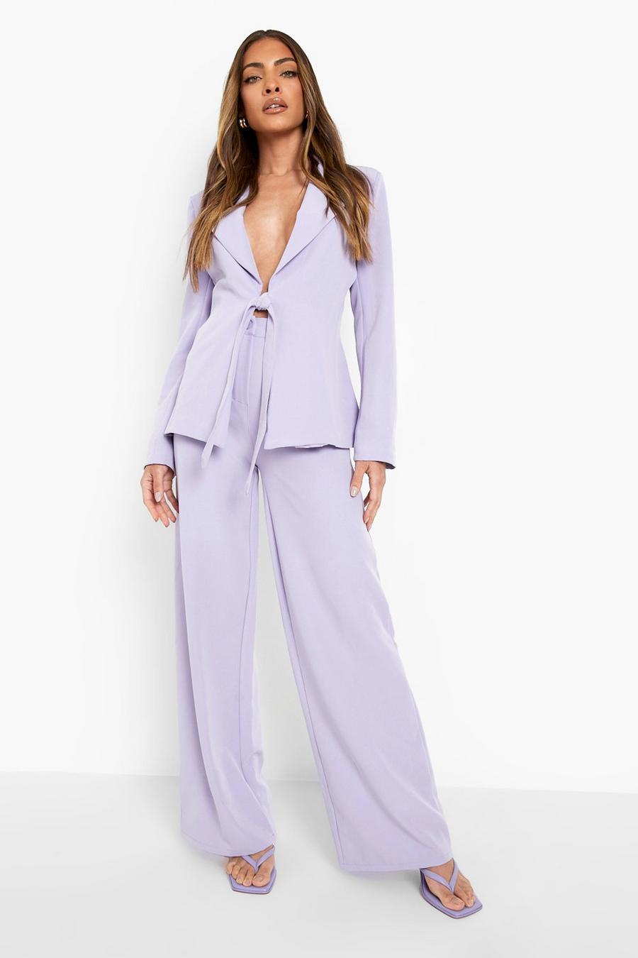 Lilac Tailored Wide Leg Trousers image number 1