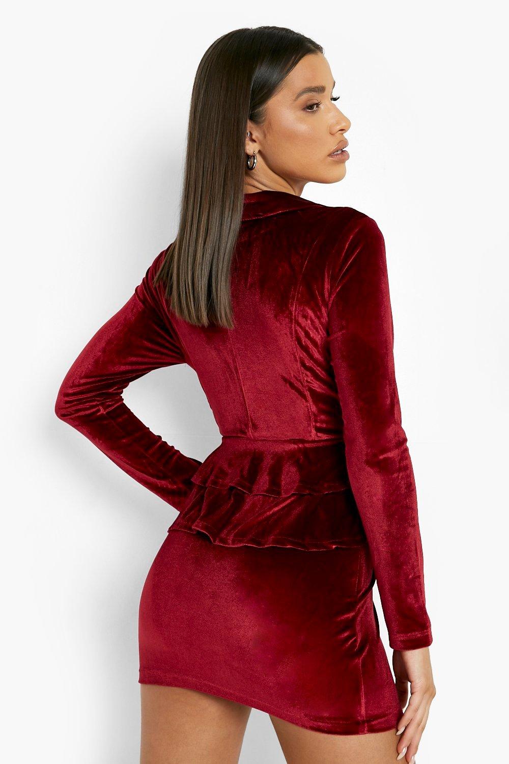 red velvet blazer dress