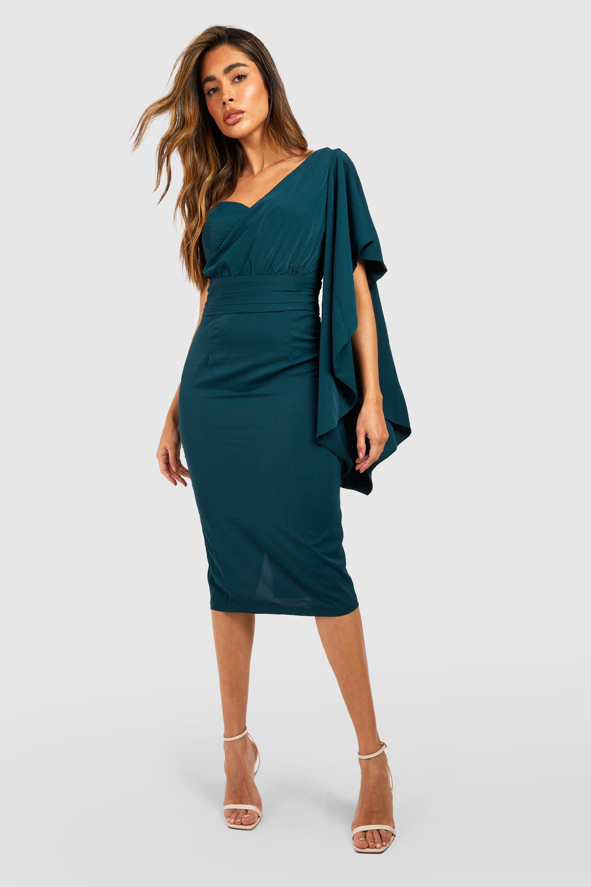 Emerald green deals dress boohoo