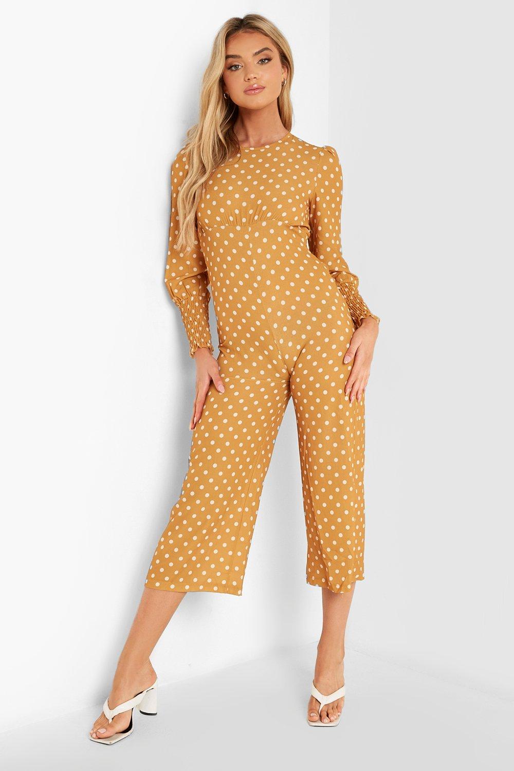 Mustard polka hot sale dot jumpsuit