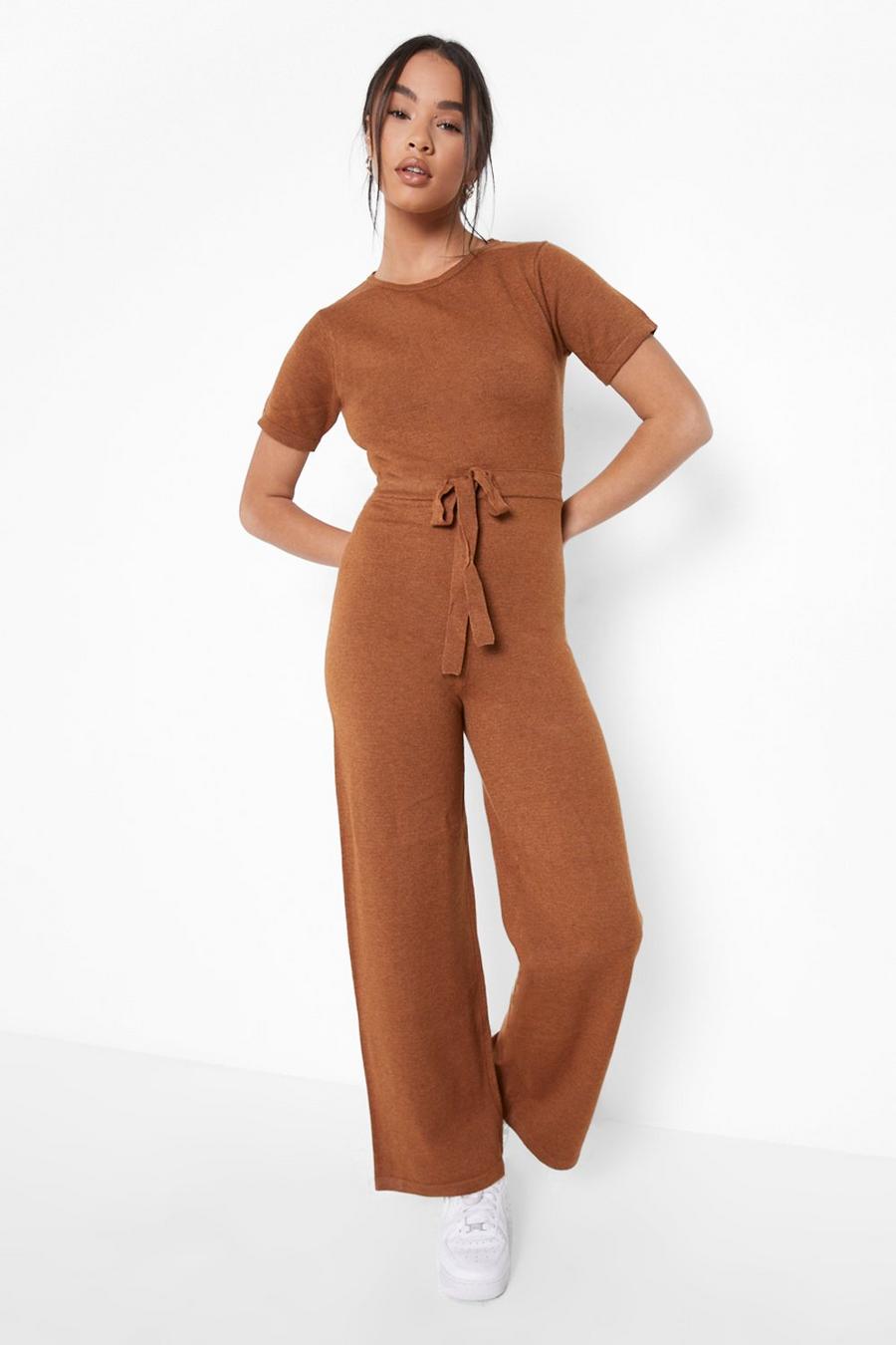 Rust Knitted Lounge Jumpsuit image number 1