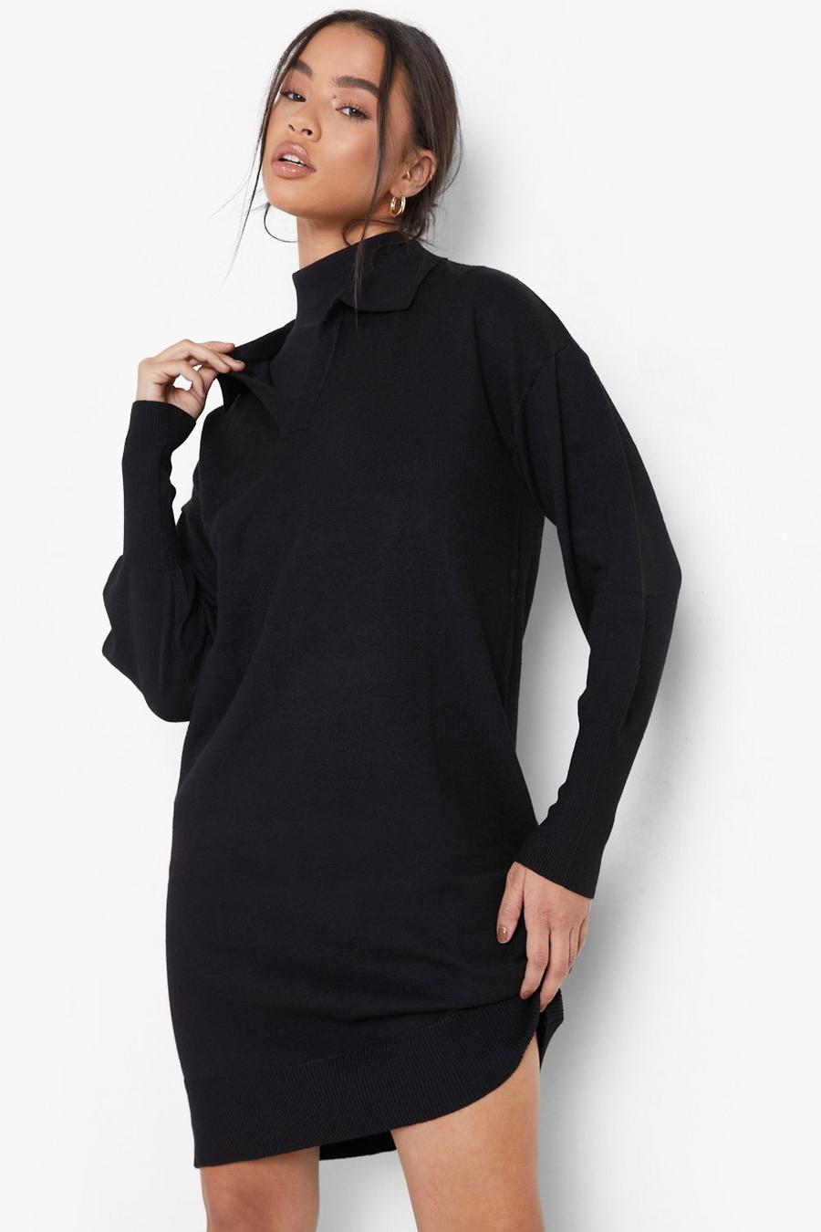 Black Polo Knitted Dress image number 1