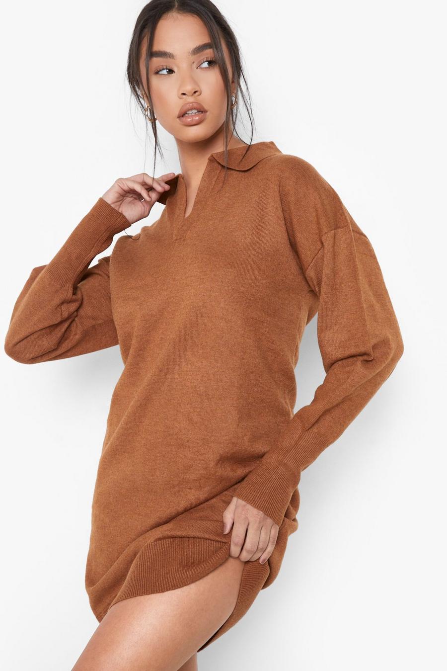 Rust Polo Knitted Dress image number 1