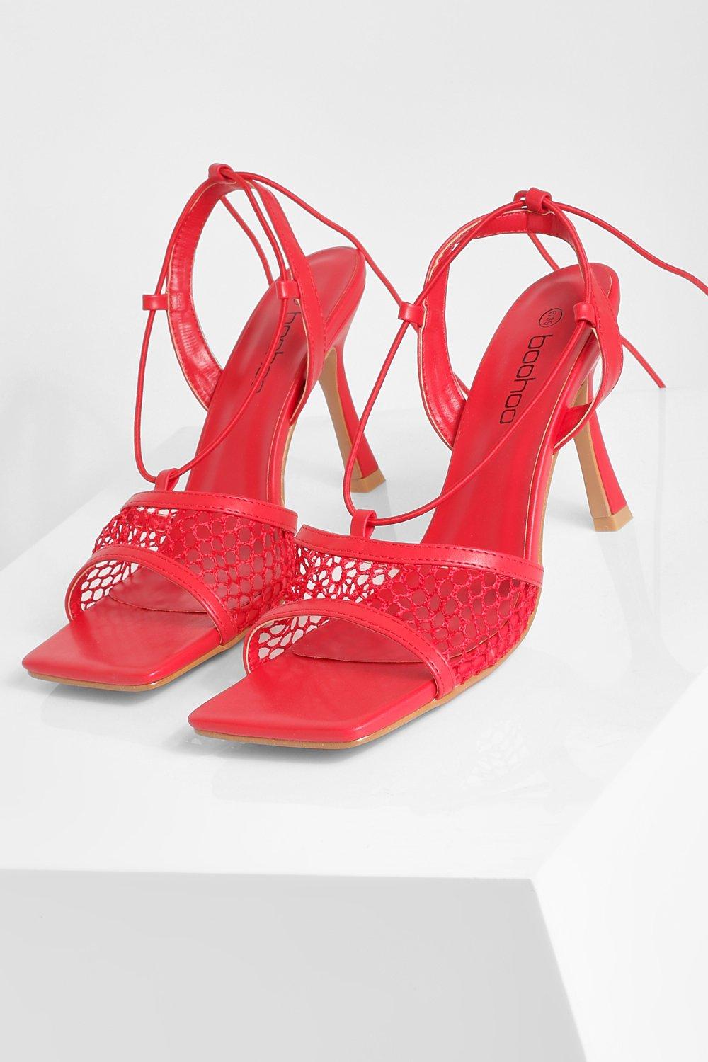 Red mesh sale heels