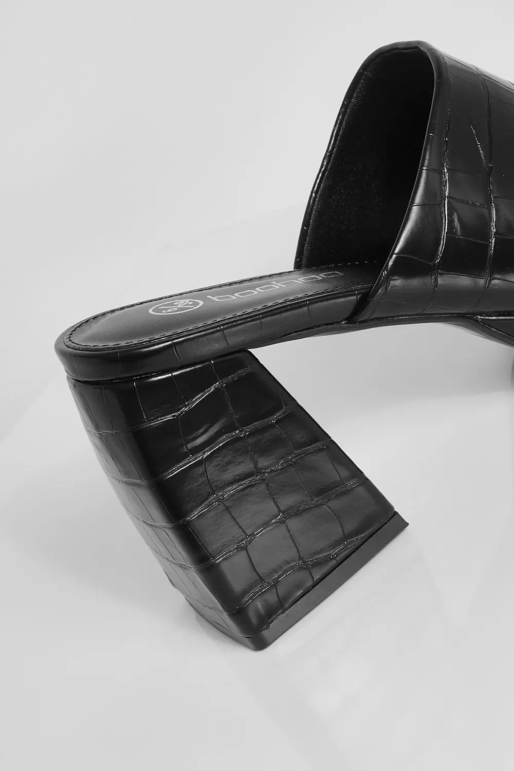 Black Croc Chunky Mules alternative image