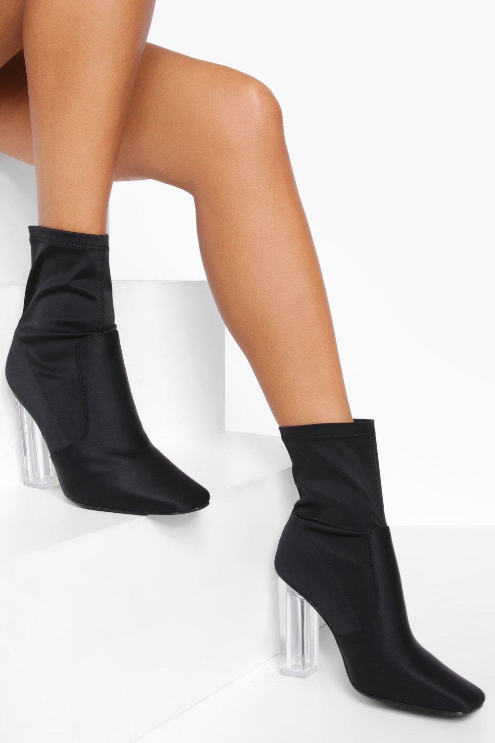 Boohoo Clear Heel Pointed Sock Boots price in Doha Qatar Compare Prices