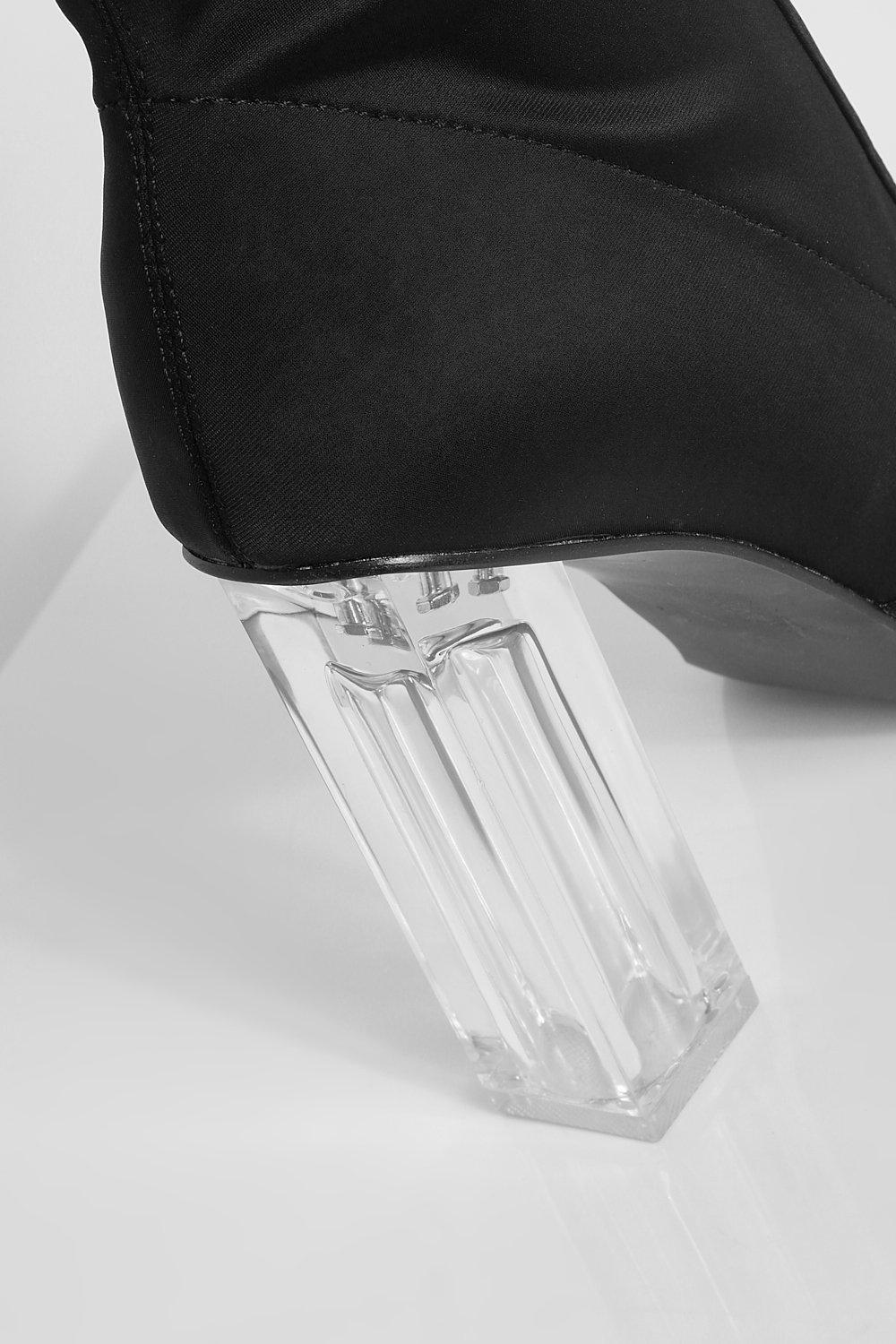 Bottine chaussette talon on sale transparent