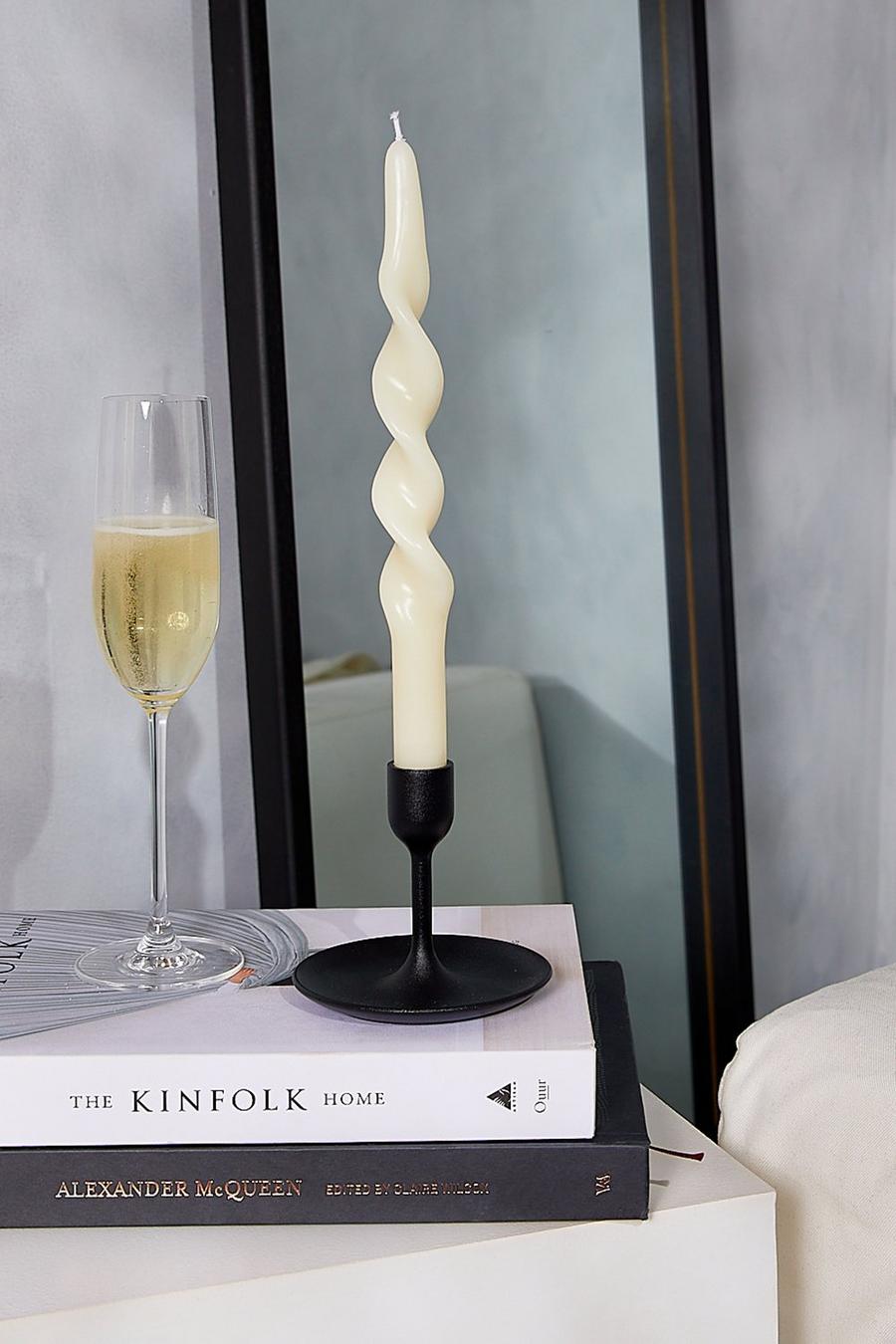 Cream Twisted Dinner Candle image number 1