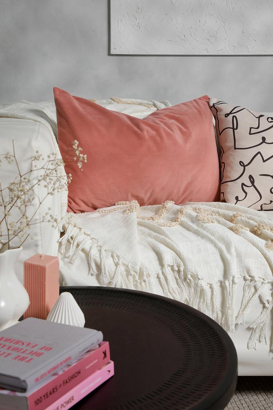 Blush Velvet Linen Back Scatter Cushion image number 1