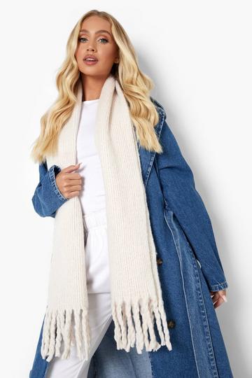 Basic Fringe Scarf cream