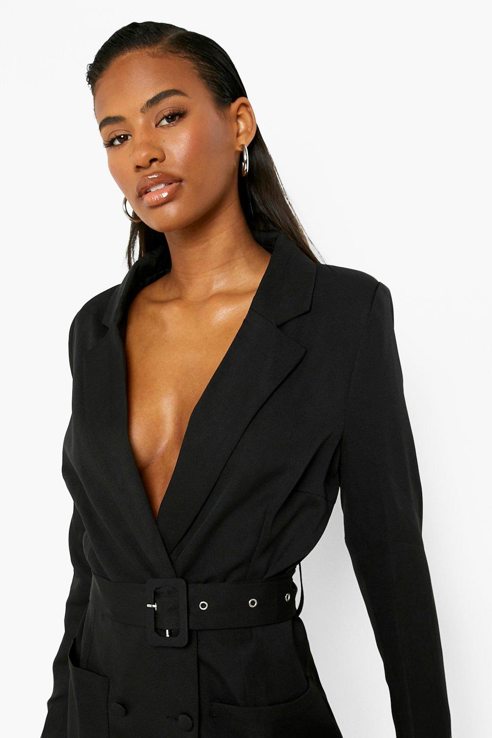 Women's Belted Double Breasted Blazer Dress