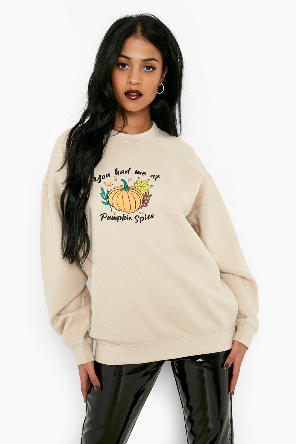 Tall Halloween Pumpkin Spice Sweatshirt boohoo