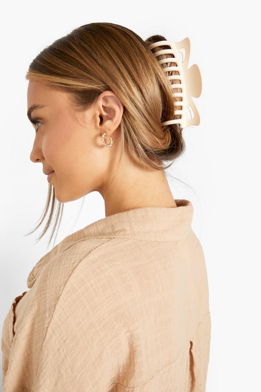 Beige Large Hair Claw Clip image number 1