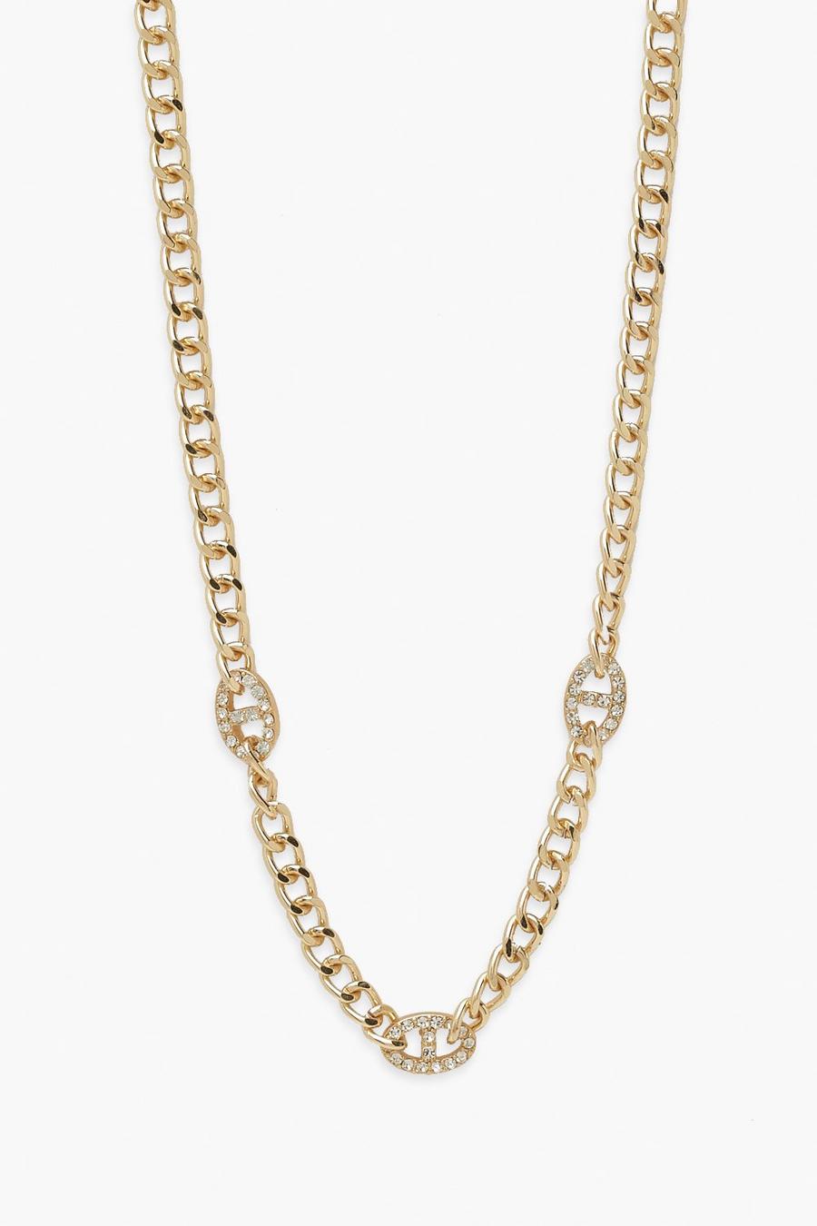 Gold Choker Diamante Necklace image number 1