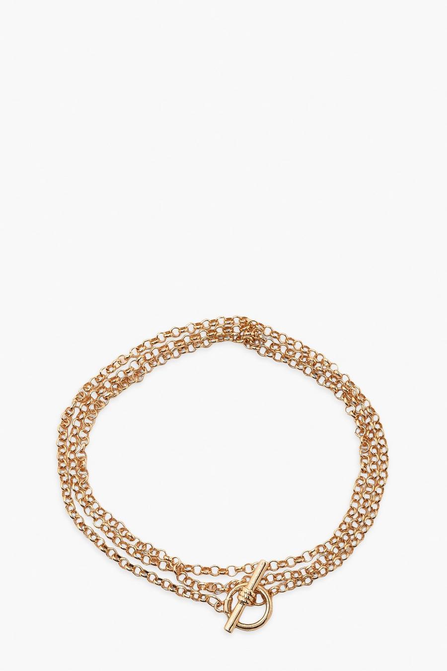 Gold Toggle Double Layer Choker Necklace image number 1