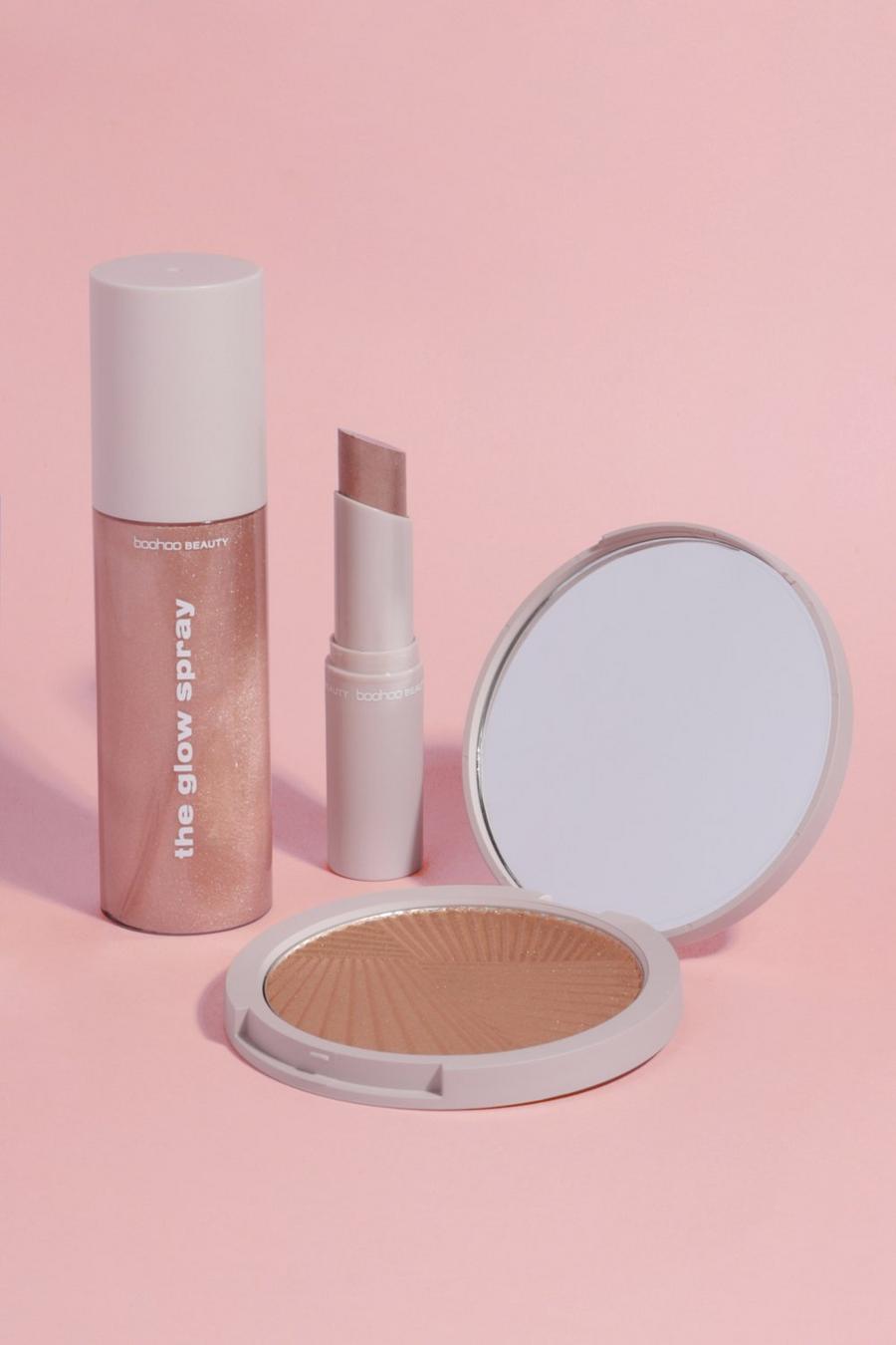 Boohoo Beauty 'The Ultimate Glow' Highlighter-Set, Champagne image number 1