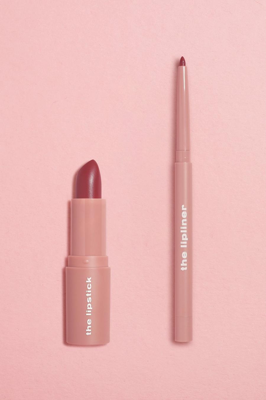 Lipstick and Lip Liner Set - Dark Pink