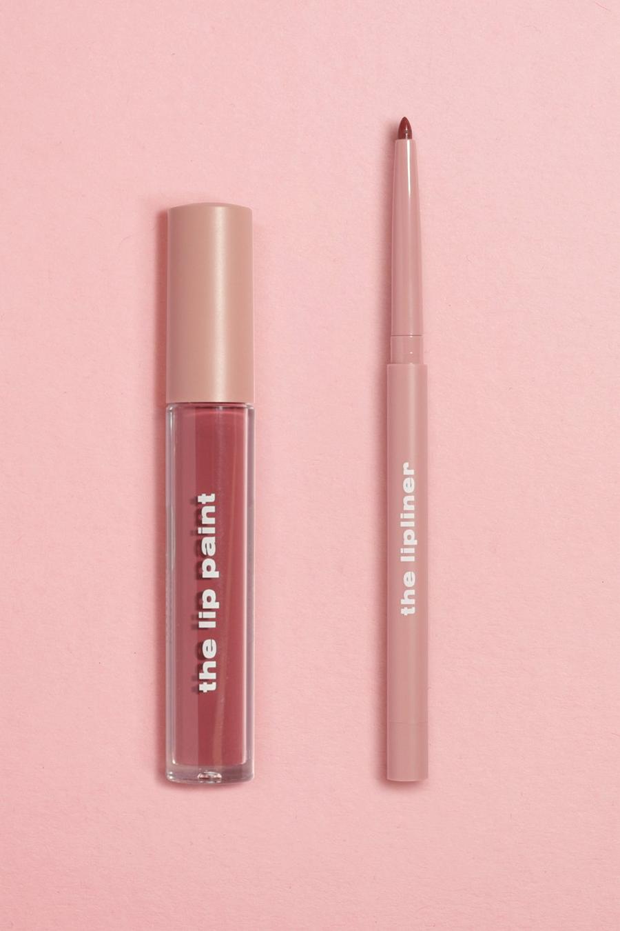 Liquid Lipstick and Lip Liner Set - Mauve pink image number 1