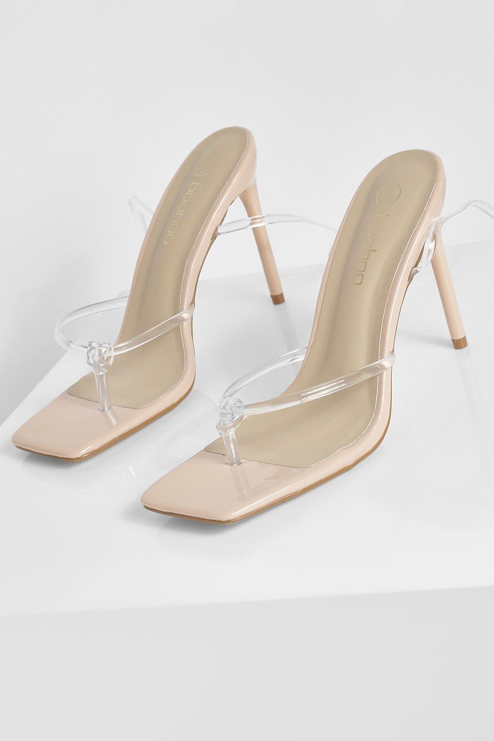 Square toe clear heels on sale